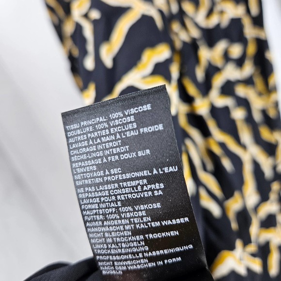 Ba&sh Dress Black Yellow Candice Abstract Print Long Sleeve Midi NWT Size M - Picture 8 of 11